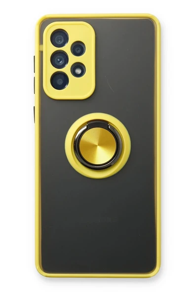 Samsung Galaxy A53 5G Kılıf Montreal Yüzüklü Silikon Kapak - Sarı ürün görseli