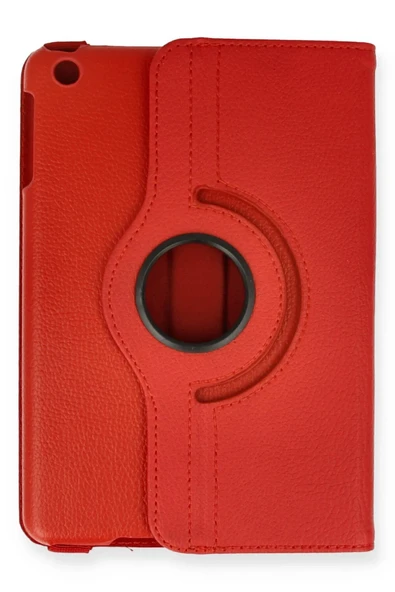 iPad Mini 1 Kılıf 360 Tablet Deri Kılıf - Kırmızı - Resim 2