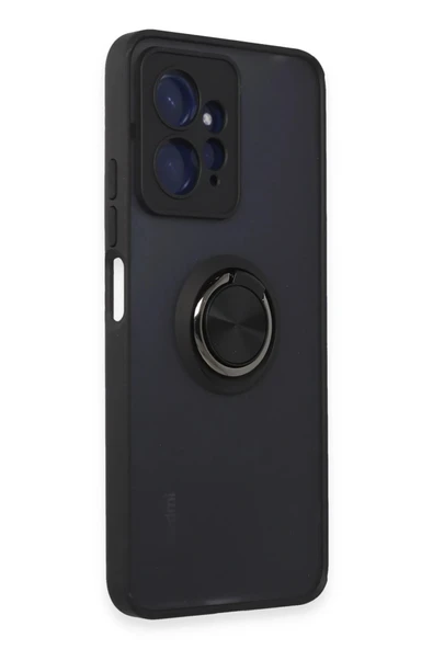 Xiaomi Redmi Note 12 4G Kılıf Montreal Yüzüklü Silikon Kapak - Siyah - Resim 2