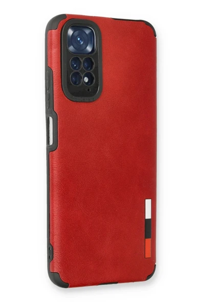 Xiaomi Redmi Note 11 Kılıf Loop Deri Silikon - Kırmızı - Resim 2