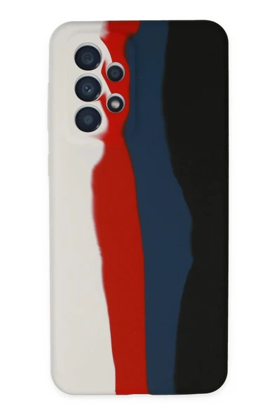 Samsung Galaxy A73 5G Kılıf Ebruli Lansman Silikon - Beyaz-Siyah ürün görseli