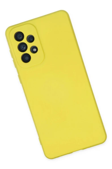 Samsung Galaxy A23 4G Kılıf Nano içi Kadife Silikon - Sarı - Resim 3