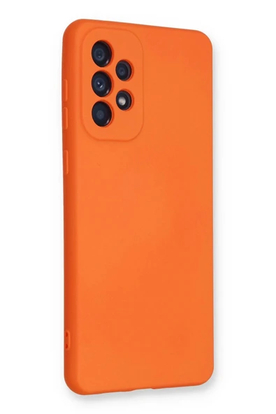 Samsung Galaxy A53 5G Kılıf Nano içi Kadife Silikon - Turuncu - Resim 2
