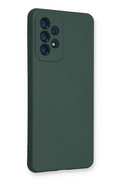 Samsung Galaxy A53 5G Kılıf Nano içi Kadife Silikon - Koyu Yeşil - Resim 2