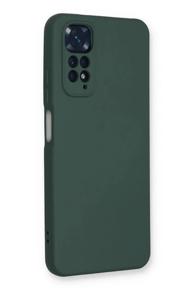 Xiaomi Redmi Note 11 Kılıf Nano içi Kadife Silikon - Koyu Yeşil - Resim 2