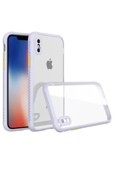 iPhone XS Max Kılıf Miami Şeffaf Silikon - Lila ürün görseli