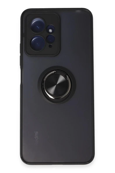 Xiaomi Redmi Note 12 4G Kılıf Montreal Yüzüklü Silikon Kapak - Siyah ürün görseli