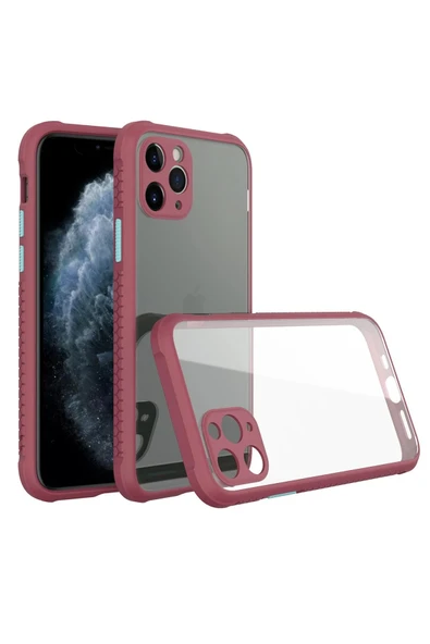 iPhone 11 Pro Kılıf Miami Şeffaf Silikon - Fuşya ürün görseli