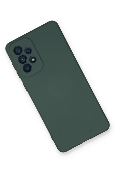 Samsung Galaxy A53 5G Kılıf Nano içi Kadife Silikon - Koyu Yeşil - Resim 3