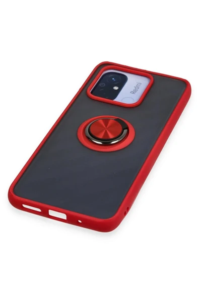 Xiaomi Redmi 12C Kılıf Montreal Yüzüklü Silikon Kapak - Kırmızı - Resim 5