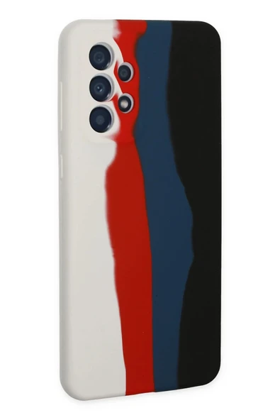 Samsung Galaxy A73 5G Kılıf Ebruli Lansman Silikon - Beyaz-Siyah - Resim 3