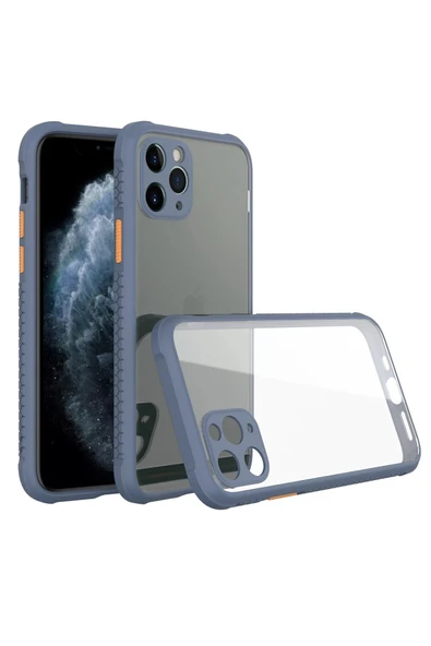 iPhone 11 Pro Max Kılıf Miami Şeffaf Silikon - Gri ürün görseli