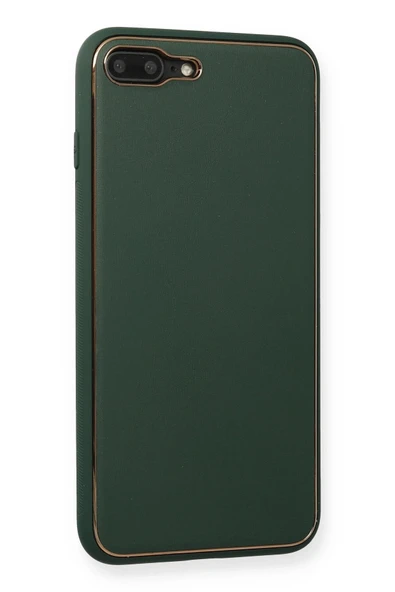 iPhone 7 Plus Kılıf Coco Deri Silikon Kapak - Yeşil - Resim 3