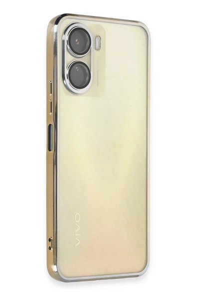 Vivo Y16 Kılıf Lensli Silikon - Gold ürün görseli