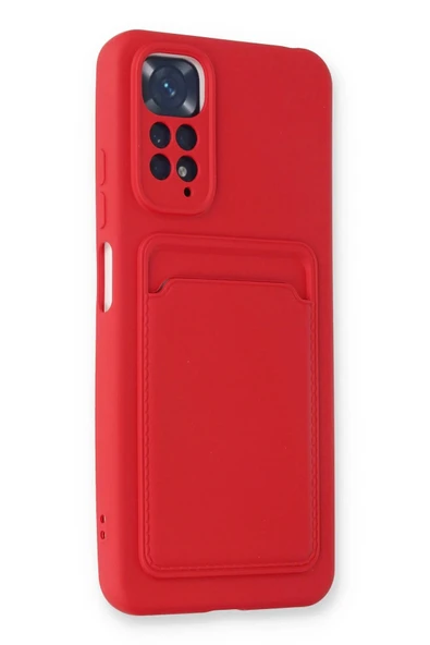 Xiaomi Redmi Note 11S Kılıf Kelvin Kartvizitli Silikon - Kırmızı - Resim 2