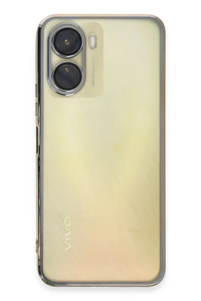Vivo Y16 Kılıf Lensli Silikon - Gold - Resim 2