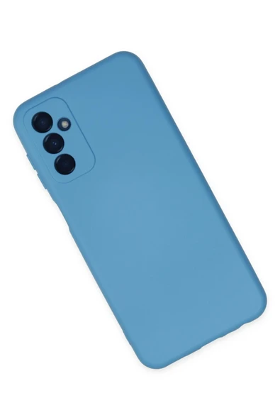Samsung Galaxy M23 Kılıf Nano içi Kadife Silikon - Mavi - Resim 2