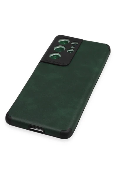 Samsung Galaxy S21 Ultra Kılıf Loop Deri Silikon - Yeşil - Resim 4