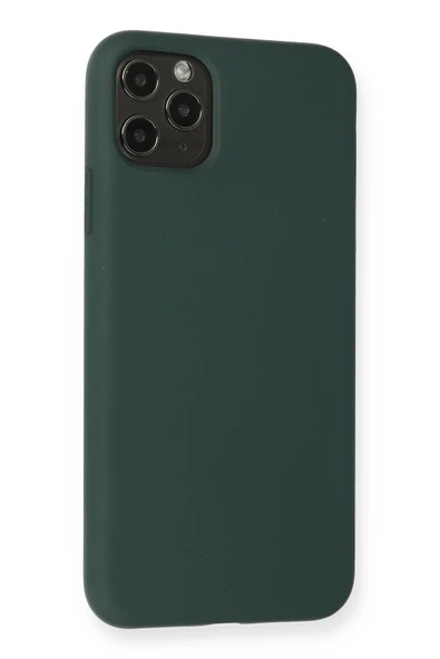 iPhone 11 Pro Max Kılıf Nano içi Kadife Silikon - Koyu Yeşil - Resim 2