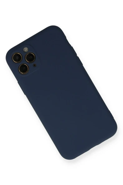 iPhone 11 Pro Kılıf Nano içi Kadife Silikon - Lacivert - Resim 2