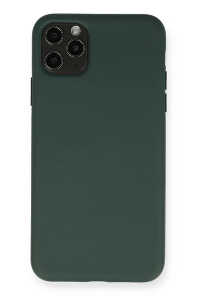 iPhone 11 Pro Max Kılıf Nano içi Kadife Silikon - Koyu Yeşil ürün görseli