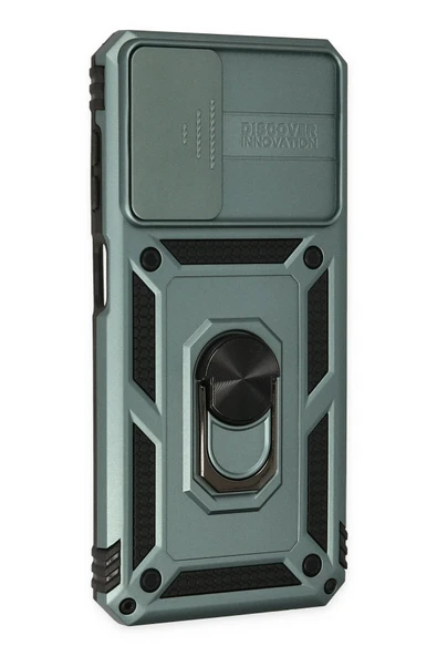 Samsung Galaxy A33 5G Kılıf Pars Lens Yüzüklü Silikon - Yeşil - Resim 3