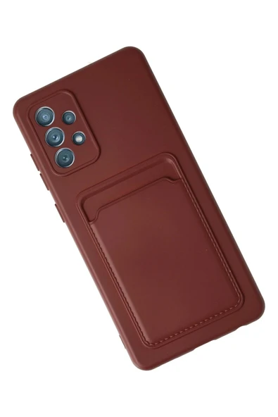 Samsung Galaxy A73 5G Kılıf Kelvin Kartvizitli Silikon - Bordo - Resim 3