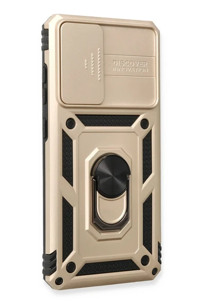 Samsung Galaxy A53 5G Kılıf Pars Lens Yüzüklü Silikon - Gold - Resim 3