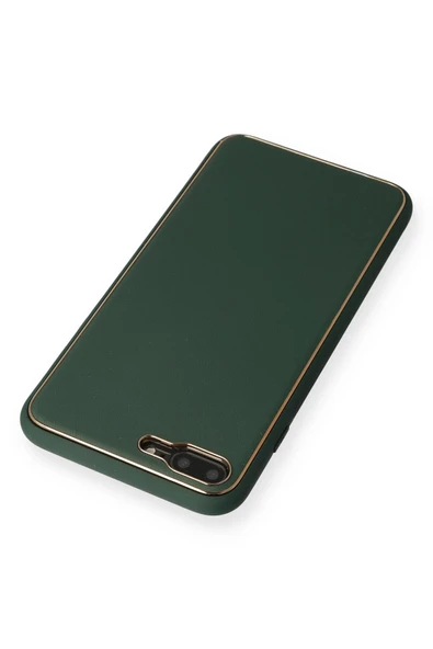 iPhone 7 Plus Kılıf Coco Deri Silikon Kapak - Yeşil - Resim 2