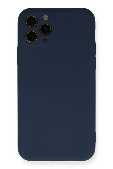 iPhone 11 Pro Kılıf Nano içi Kadife Silikon - Lacivert ürün görseli