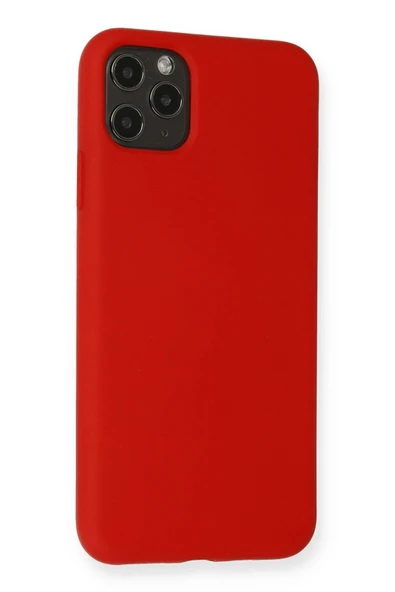 iPhone 11 Pro Max Kılıf Nano içi Kadife Silikon - Kırmızı - Resim 3