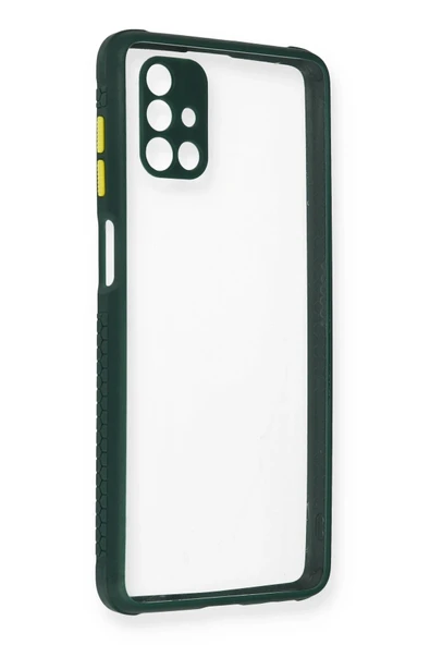Samsung Galaxy M51 Kılıf Miami Şeffaf Silikon - Koyu Yeşil ürün görseli