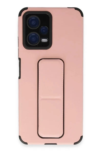 Xiaomi Poco X5 5G Kılıf Mega Standlı Silikon - Pudra ürün görseli