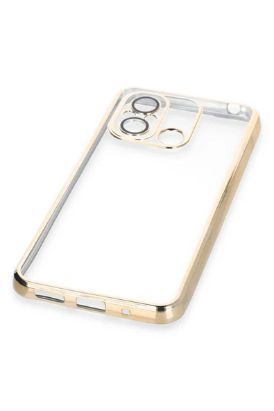 Xiaomi Redmi 12C Kılıf Lensli Silikon - Gold - Resim 5
