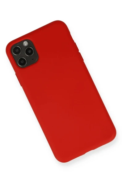 iPhone 11 Pro Max Kılıf Nano içi Kadife Silikon - Kırmızı - Resim 2