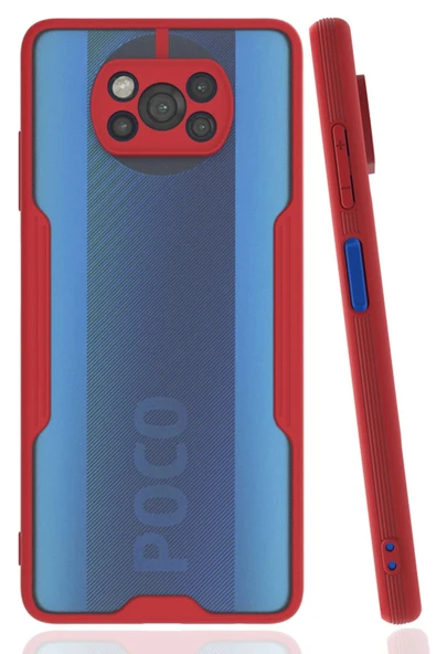 Xiaomi Pocophone X3 Kılıf Platin Silikon - Kırmızı ürün görseli