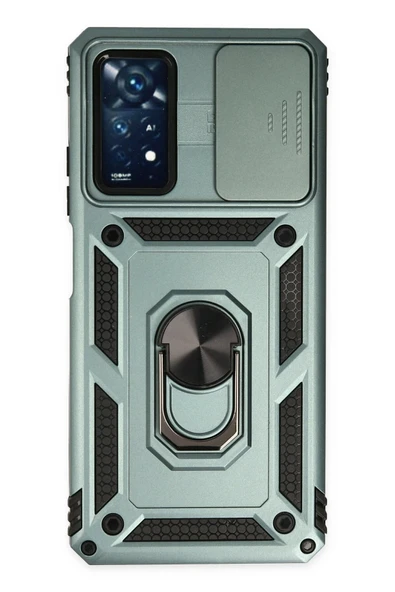 Xiaomi Redmi Note 11 Pro Kılıf Pars Lens Yüzüklü Silikon - Yeşil ürün görseli