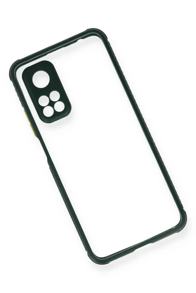 Xiaomi Mi 10T Pro Kılıf Miami Şeffaf Silikon - Koyu Yeşil - Resim 3