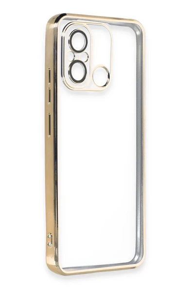 Xiaomi Redmi 12C Kılıf Lensli Silikon - Gold - Resim 3