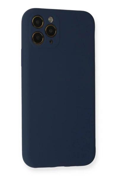iPhone 11 Pro Kılıf Nano içi Kadife Silikon - Lacivert - Resim 3