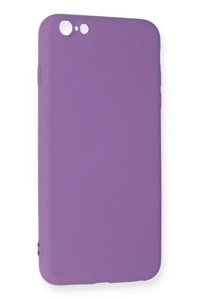 iPhone 6 Plus Kılıf Nano içi Kadife Silikon - Mor - Resim 3