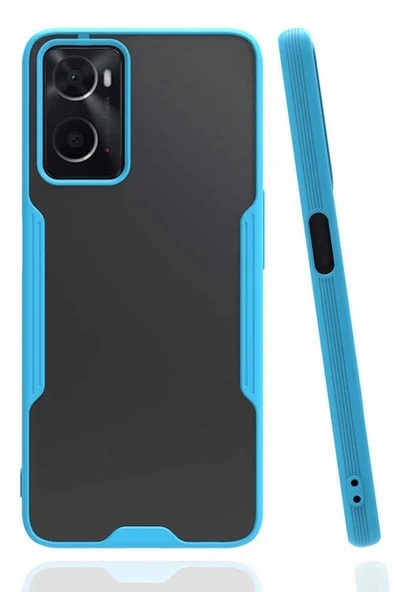Oppo A96 Kılıf Platin Silikon - Mavi ürün görseli