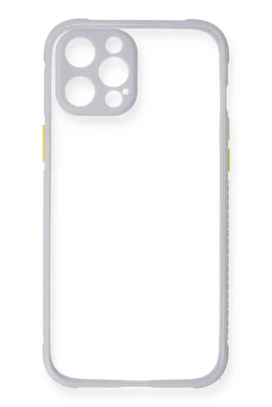 iPhone 12 Pro Kılıf Miami Şeffaf Silikon - Lila - Resim 2