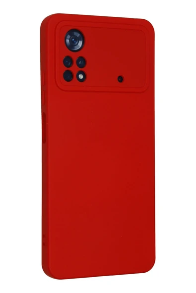 Xiaomi Poco X4 Pro 5G Kılıf Nano içi Kadife Silikon - Kırmızı - Resim 3