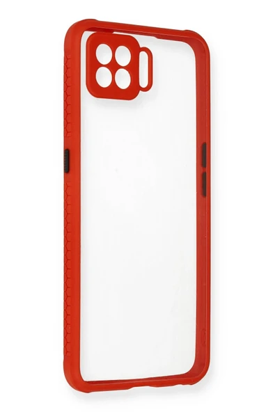 Oppo A73 Kılıf Miami Şeffaf Silikon - Kırmızı ürün görseli