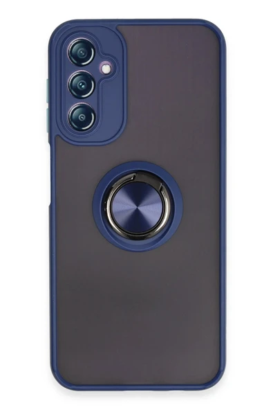 Samsung Galaxy A14 4G Kılıf Montreal Yüzüklü Silikon Kapak - Lacivert ürün görseli