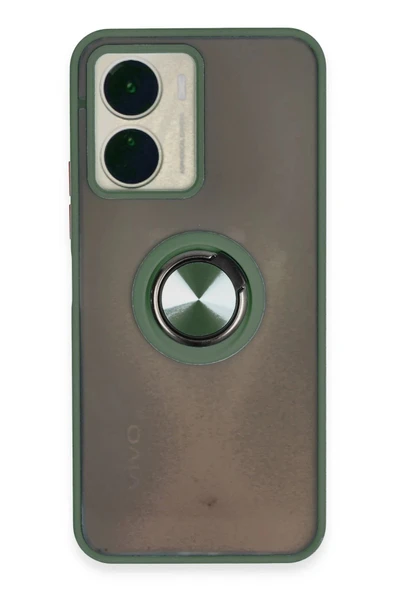 Vivo Y16 Kılıf Montreal Yüzüklü Silikon Kapak - Yeşil ürün görseli