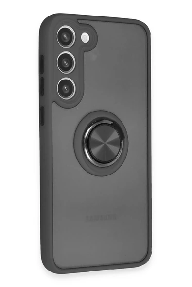 Samsung Galaxy S23 Plus Kılıf Montreal Yüzüklü Silikon Kapak - Siyah - Resim 2