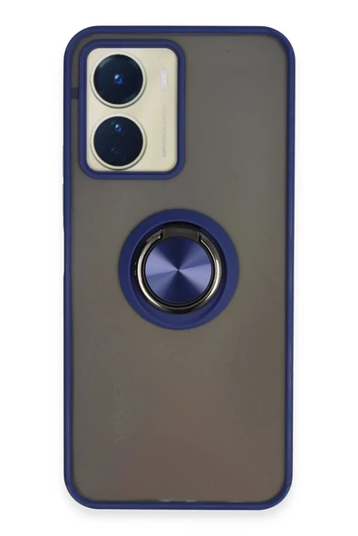 Vivo Y16 Kılıf Montreal Yüzüklü Silikon Kapak - Lacivert ürün görseli
