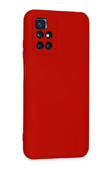 Xiaomi Redmi 10 2022 Kılıf Nano içi Kadife Silikon - Kırmızı - Resim 2